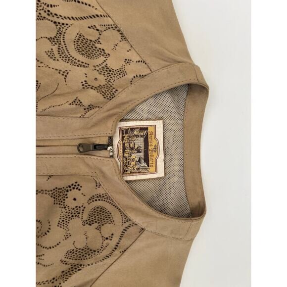 Vintage Vera Pelle Womens 8 Jacket Antica Pelleria Real Italian Leather Silk - Picture 11 of 16